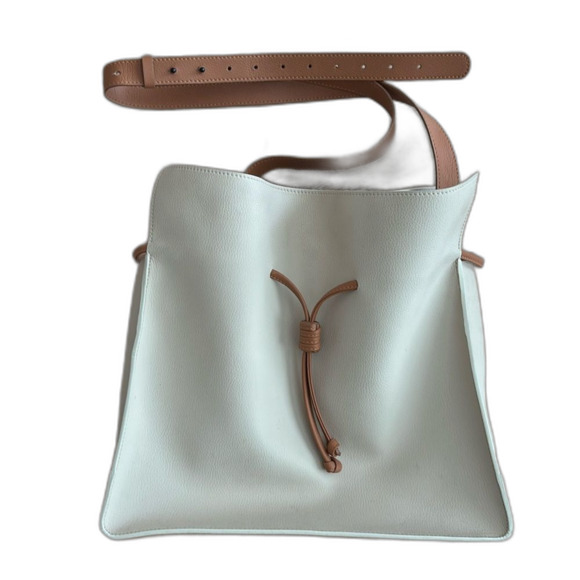 Von Holzhausen Vegan Leather Medium Shopper Tote Handbag Two Tone